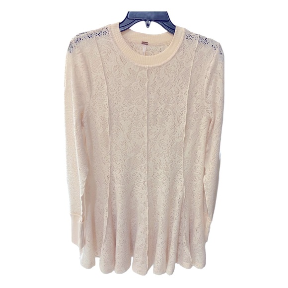 NWT Free People Coffee in the Morning Lace Tunic, Sz Small - Picture 4 of 12